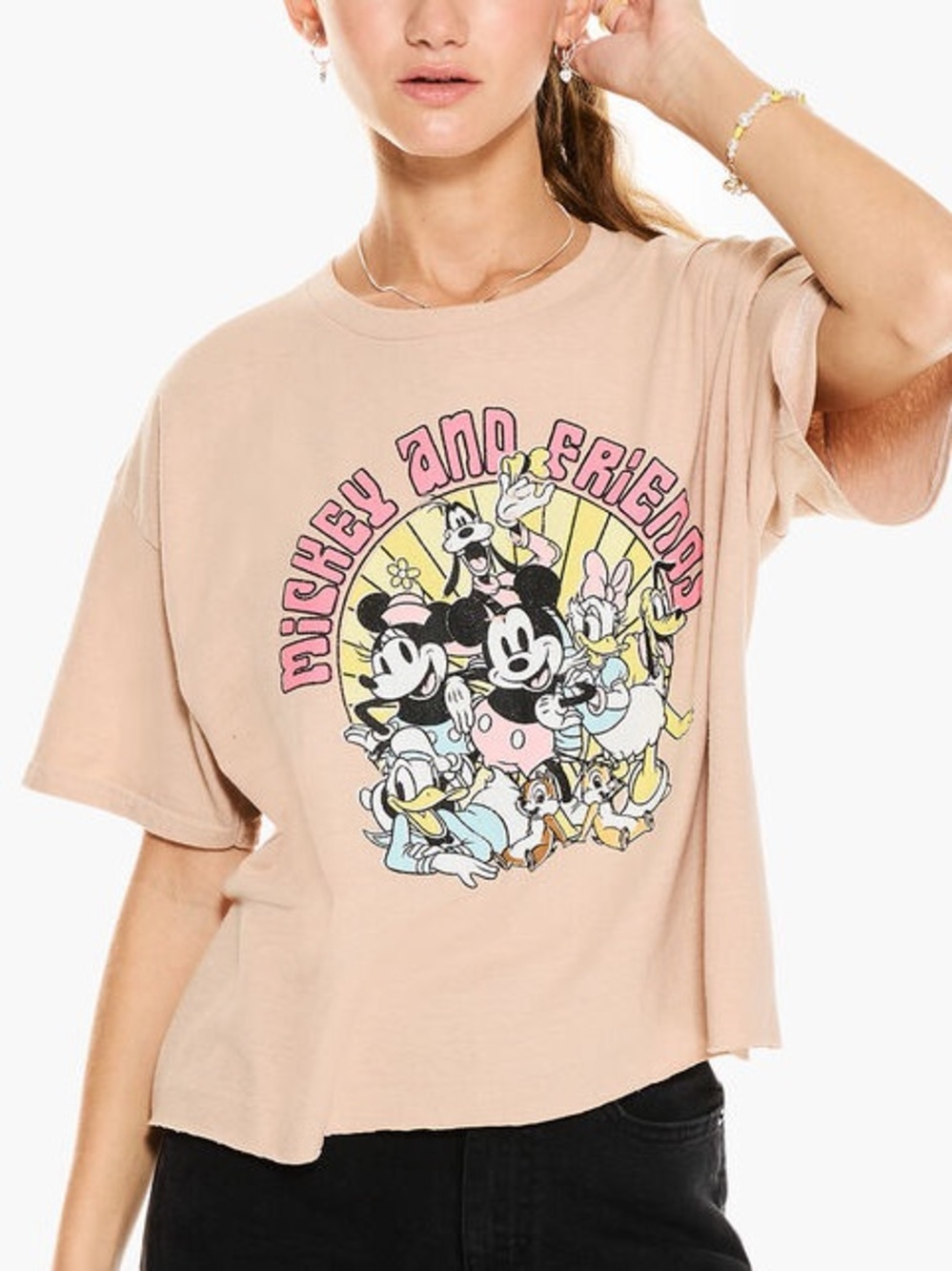 Aeropostale Disney Mickey & Friends Oversized Cropped Graphic Tee XXL